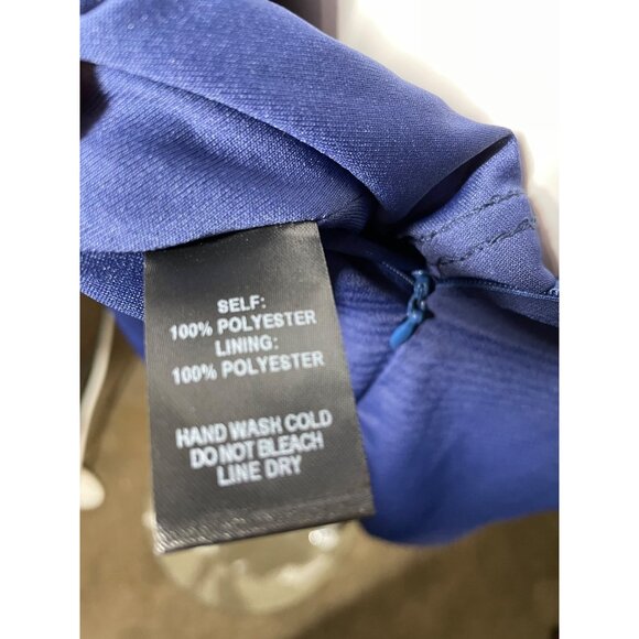 Lulu's Navy Blue Halter Dress Medium With Crochet Lace Trim &‎ Back Tie Closure - Picture 9 of 9